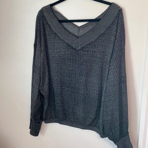 We The Free Dolman oversize V Neck Top Grey Size Large